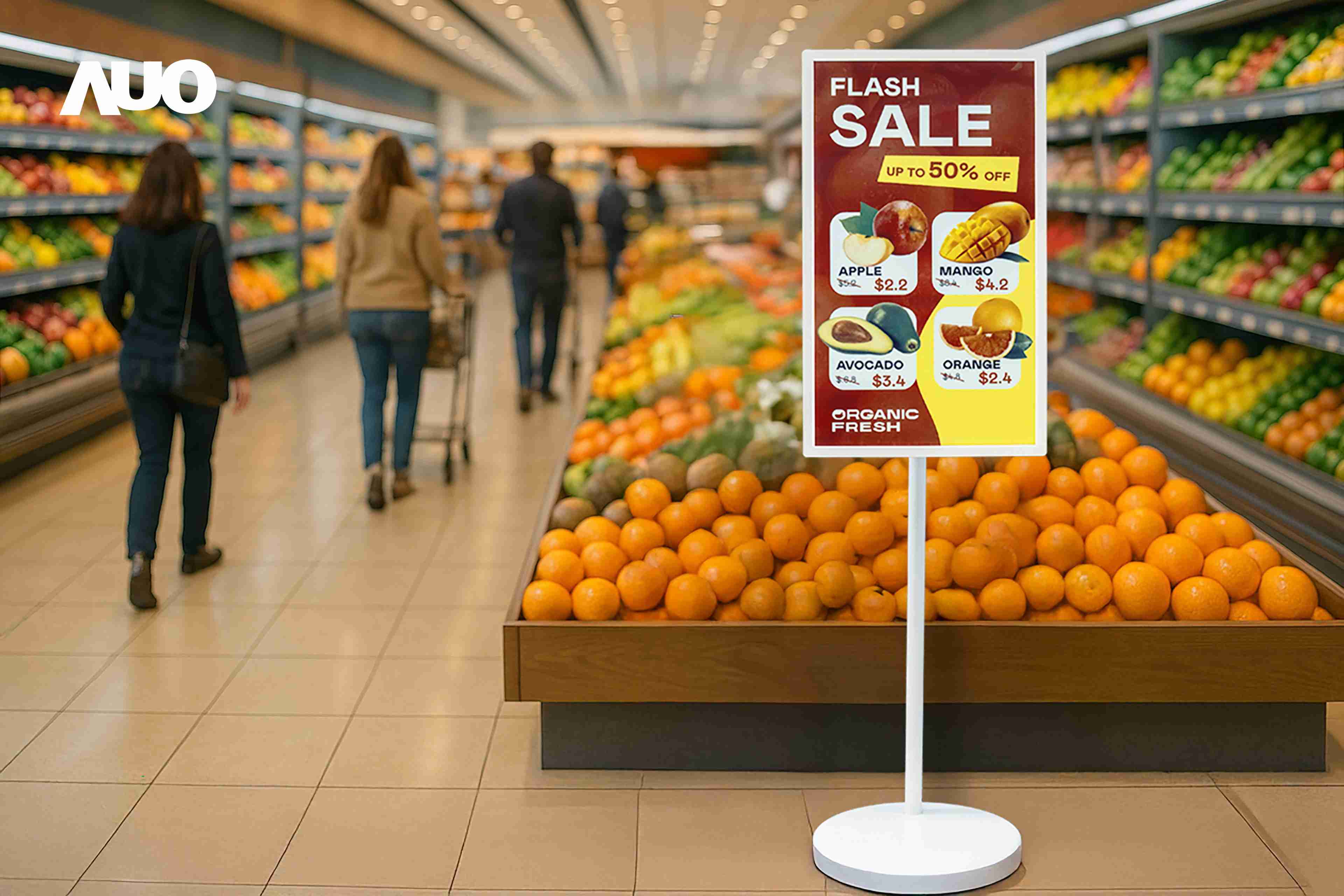 达擎首亮相低功耗、、、、全彩的〝aecoPost电子纸解决方案〞，，，仅在更新画面时需要微量的电力驱动，，，，无需布建电线的便捷设计，，使其可灵活应用、、、随意置放，，并可透过云端或行动装置app，，，，轻松管理及排程广告内容，，晋升店头营销利器。。